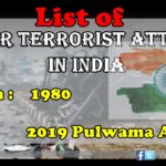 Major Terrorist Attacks in India till 2019 Pulwama Attack
