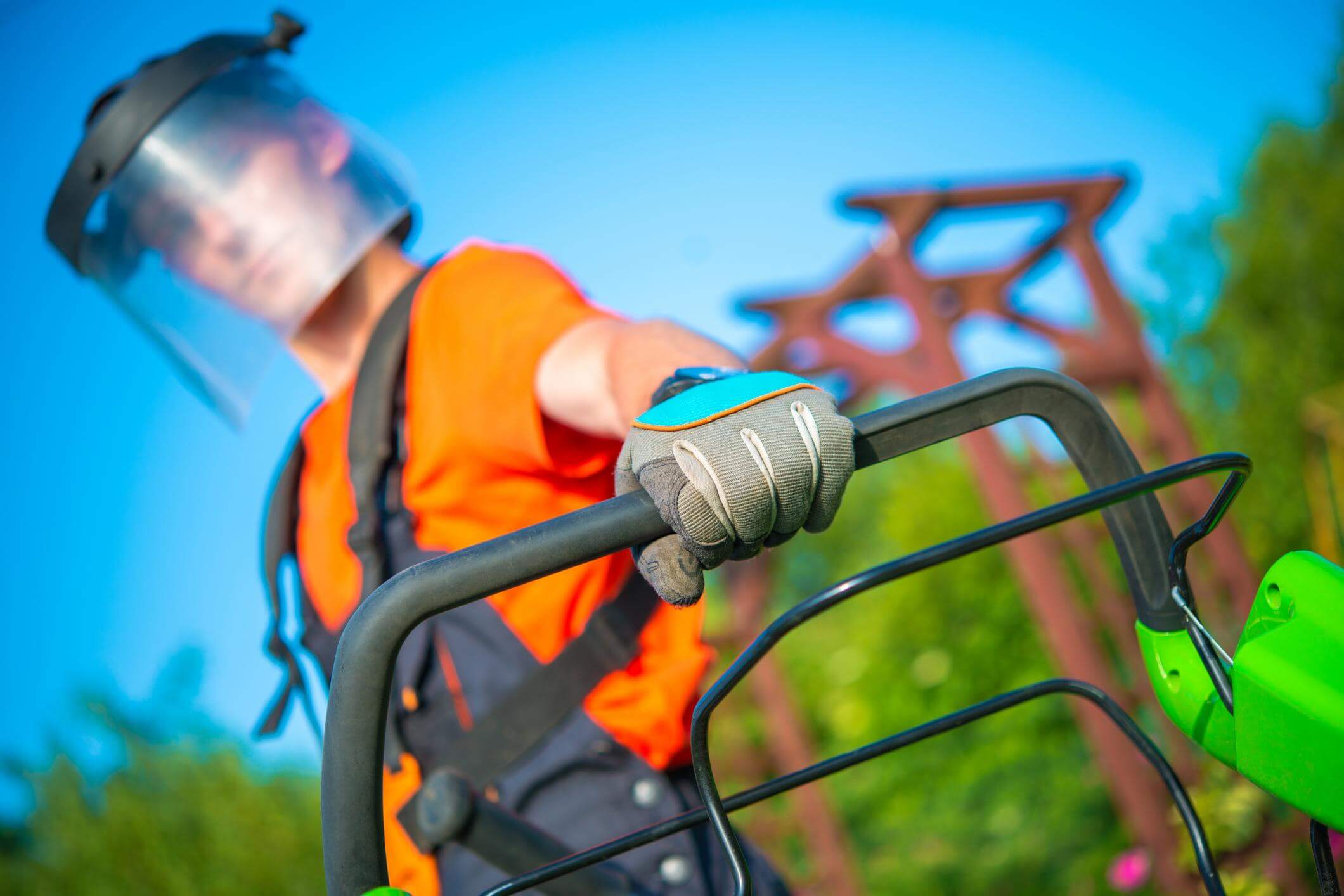 Landscaper Holding Lawn in Orange County