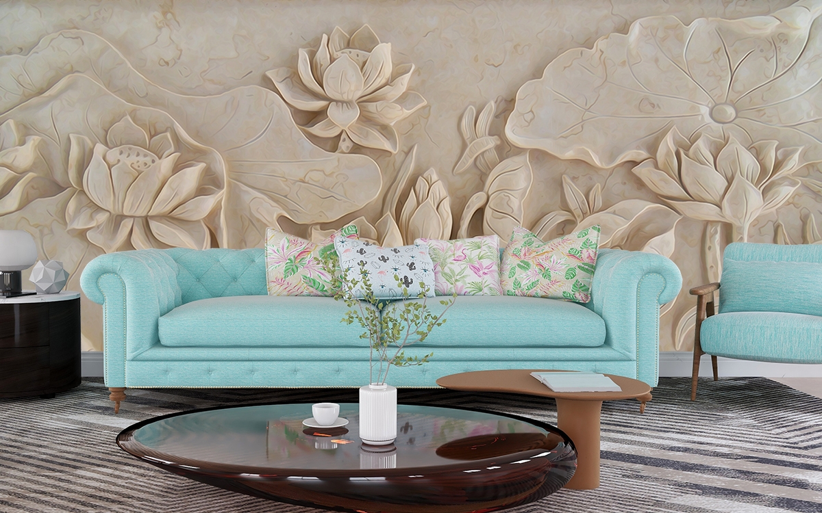3D wallpaper sofa