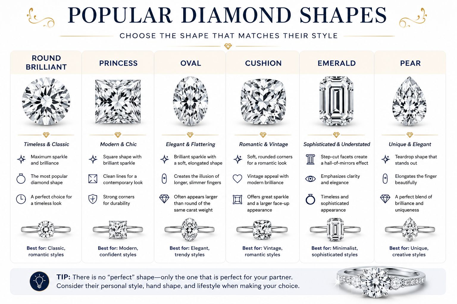 Popular Diamond Shapes infographic