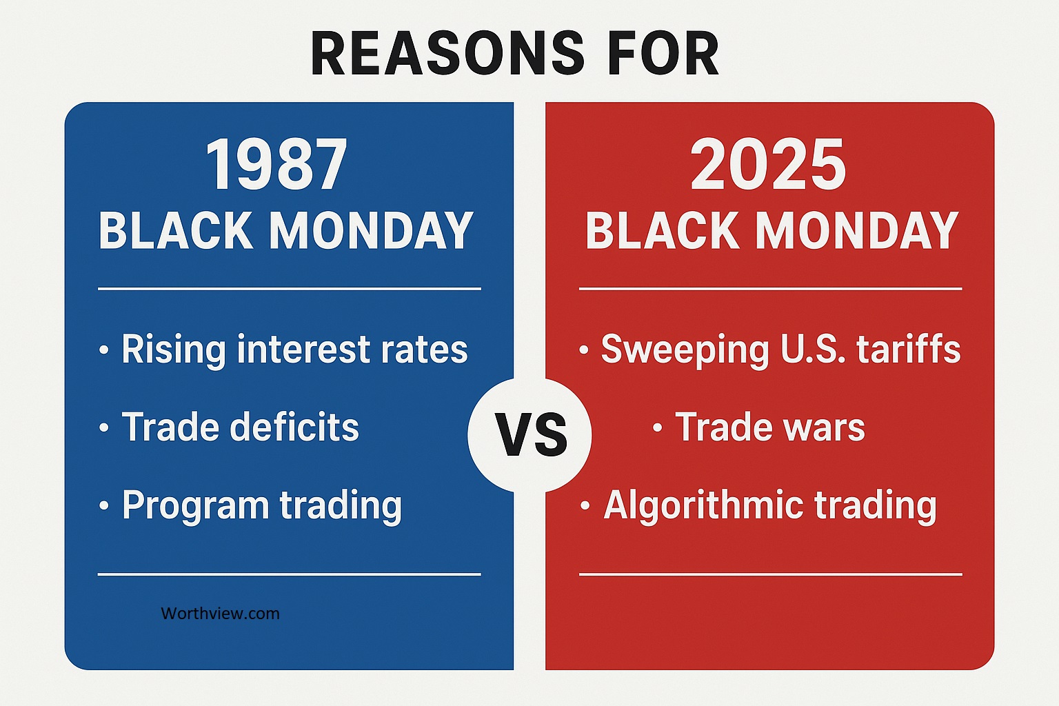 1987 vs 2025 Black Monday reasons