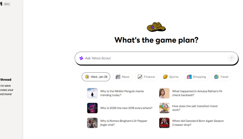 Yahoo Scout AI Search engine