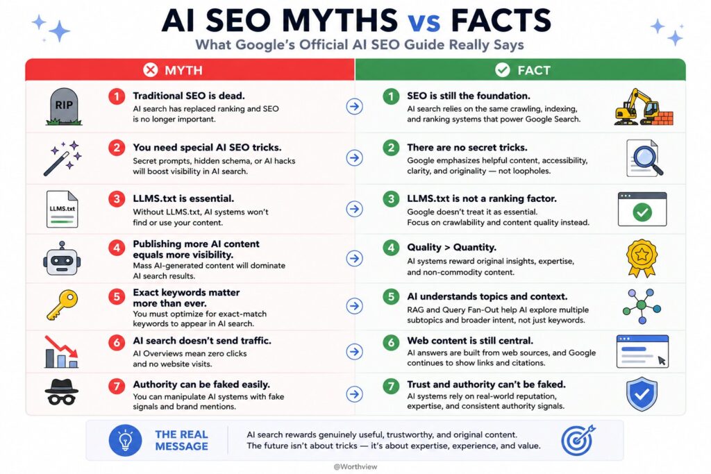 AI SEO myths vs facts