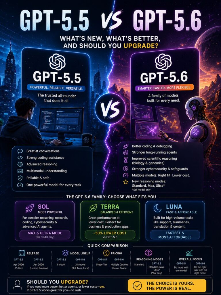 Chat GPT 5.5 vs GPT 5.6 comparison