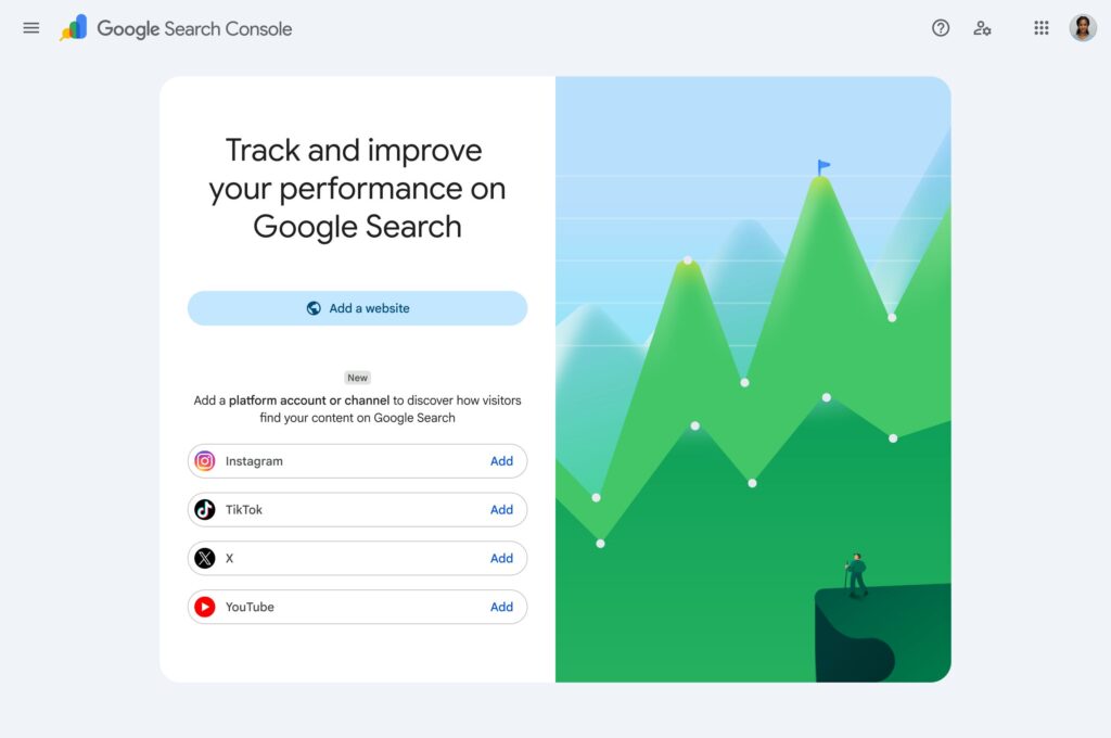 search-console-platform-property-social-media