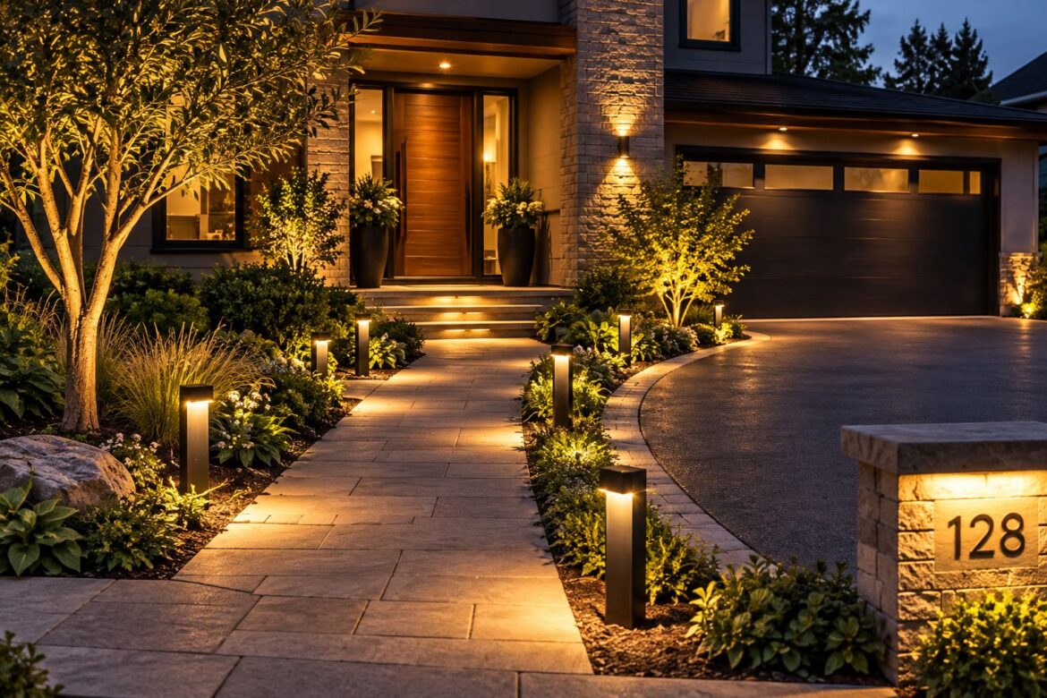 How to Light a Front Walk Without Glare or the “Runway” Effect